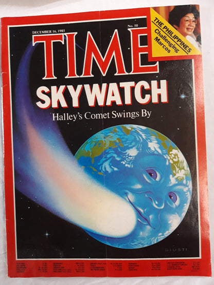 Time magazine Skywatch Halley`s Comet Swings By Giusti The Philippines Challenging Marcos 16.12.1985 16th 16. December Dezember 1985 No. 50