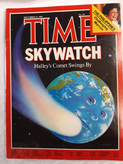 Time magazine Skywatch Halley`s Comet Swings By Giusti The Philippines Challenging Marcos 16.12.1985 16th 16. December Dezember 1985 No. 50