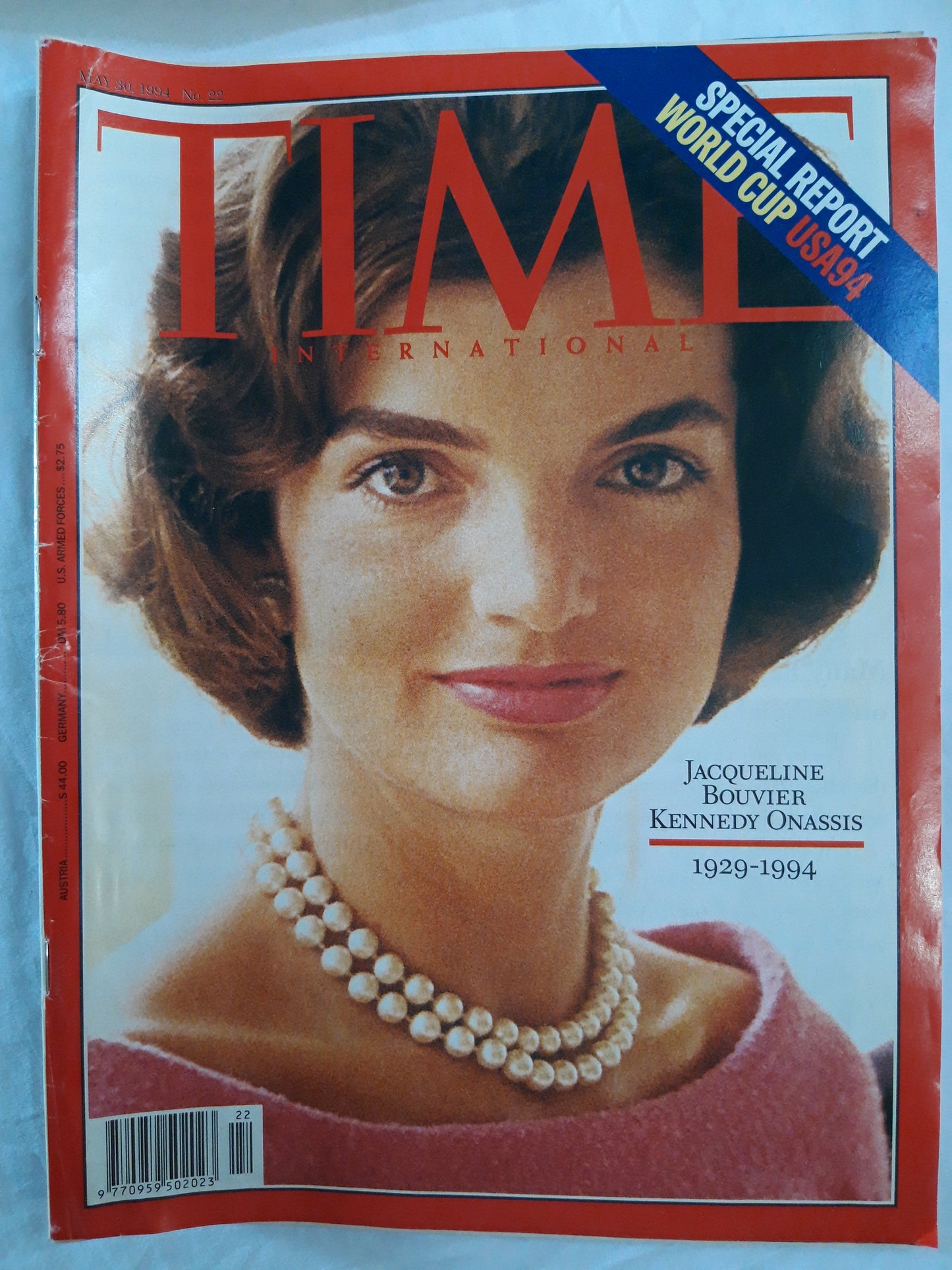 Time magazine Jacqueline Bouvier Kennedy Onassis Special Report World Cup USA94 1929-1994 30.05.1994 No. 22 30th 30. May Mai 1994