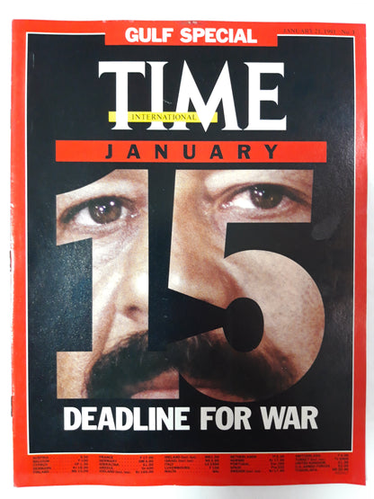 Time magazine Gulf special January 15 Deadline for war Saddam Hussein 21.01.1991 21st 21. January 1991 No. 3