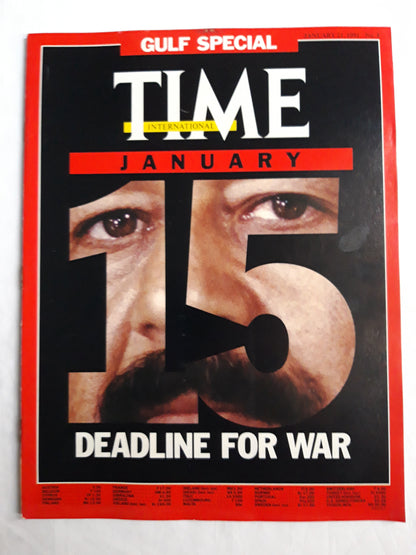 Time magazine Gulf special January 15 Deadline for war Saddam Hussein 21.01.1991 21st 21. January 1991 No. 3