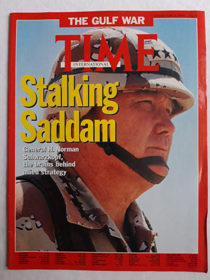 Time magazine The Gulf war Stalking Saddam General H. Norman Schwarzkopf the brains behind allied strategy 04.02.1991 No. 504. 4th February No.5