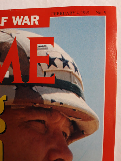 Time magazine The Gulf war Stalking Saddam General H. Norman Schwarzkopf the brains behind allied strategy 04.02.1991 No. 504. 4th February No.5