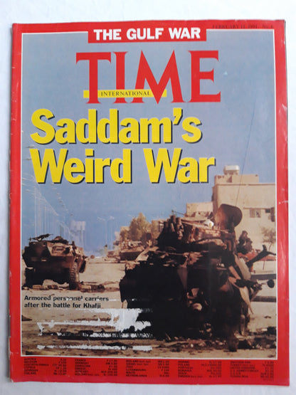 Time magazine Saddam`s Weird War The Gulf war Armored personnel carriers after the battle for Khafji 11.02.1991 11th 11. February 1991 No. 6