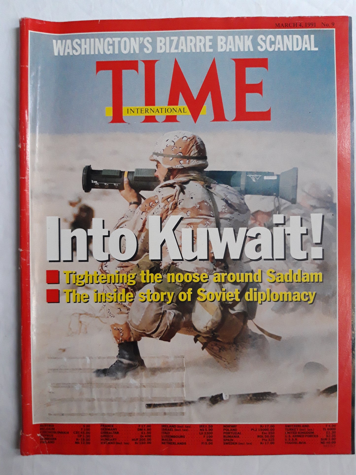 Time magazine Washington`s Bizarre Bank Scandal Into Kuwait! Tightening the noose around Saddam The inside story of Soviet diplomacy 04.03.1991 3rd March 03. März 2026 No. 9