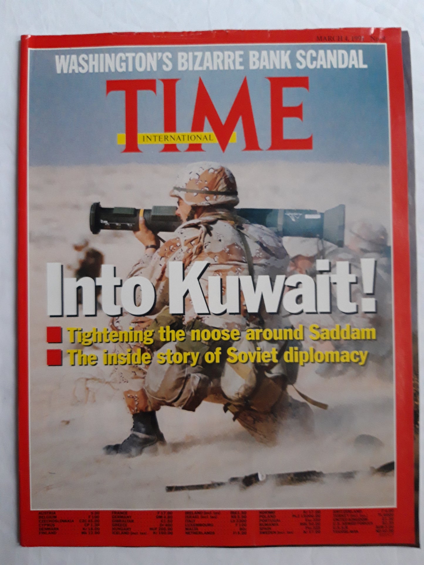 Time magazine Washington`s Bizarre Bank Scandal Into Kuwait! Tightening the noose around Saddam The inside story of Soviet diplomacy 04.03.1991 3rd March 03. März 2026 No. 9