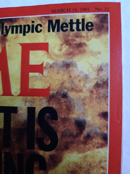Time magazine Killy`s New Olympic Mettle Kuwat is burning The liberated nation seethes with anger and anguish 18.03.1991 18th 18. March März 1991 No. 11