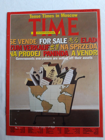 Time magazine Tense Times in Moscow for sale Governments everywhere are selling off their assets 08.04.1991 8th 08. April 1991 No. 14