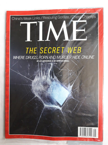 Time magazine The secret web Where drugs, porn and murder hide online China´s Weak Links / Rescuing Gorillas / Chess Champ OVP Original Verpackt Original Paсkage 11.11.2013 11th 11. November 2013