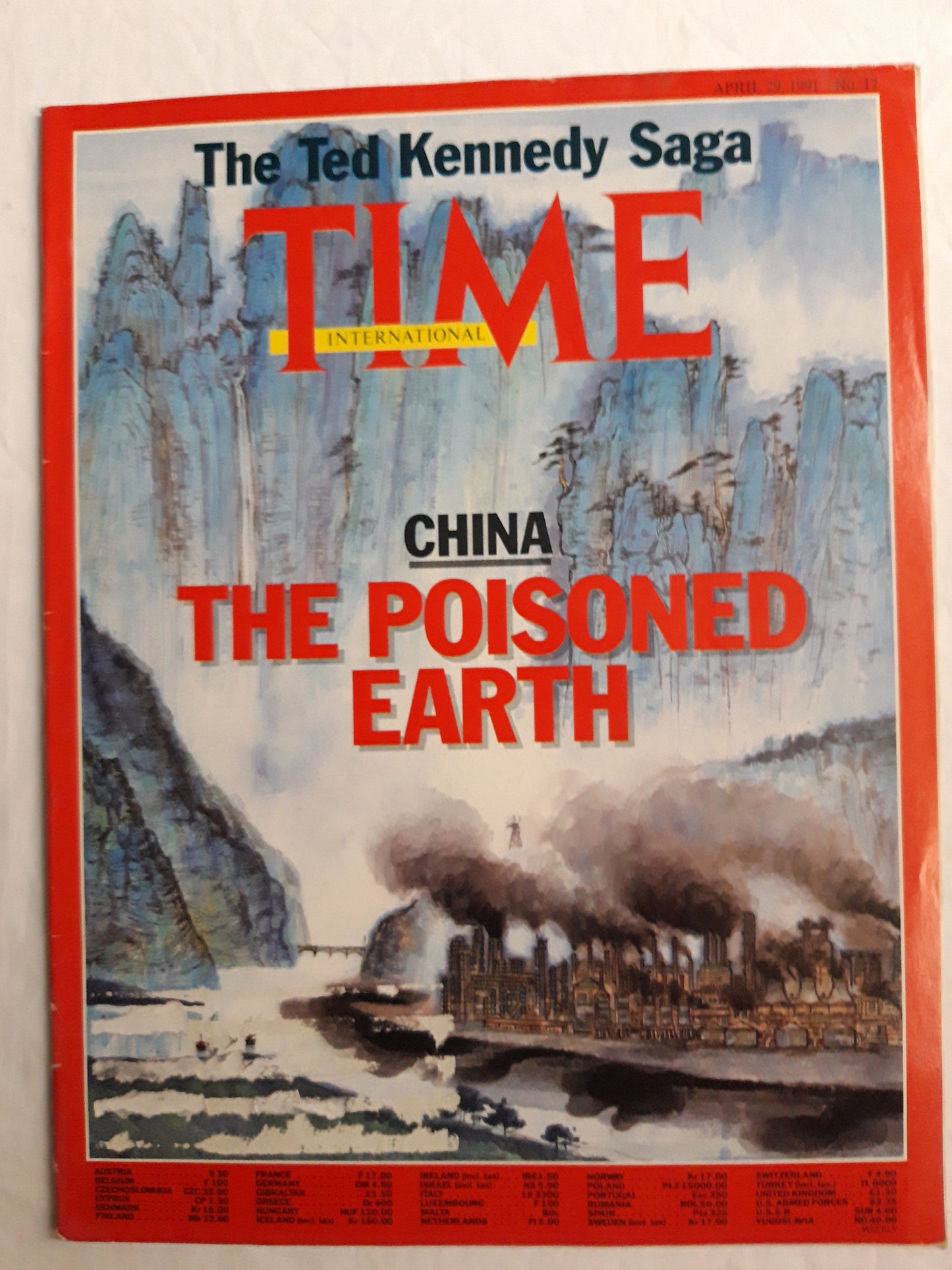 Time magazine China The poisoned Earth The Ted Kennedy Saga 29.04.1991 29th April 29. April 1991 No. 17