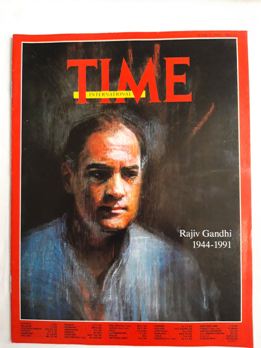 Time magazine Rijiv Gandhi 03.06.1991 No. 22 3rd June 03. Juni 1991