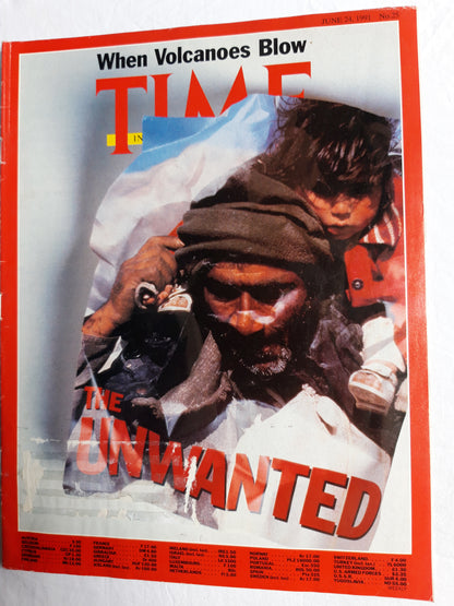 Time magazine The unwanted When Volcanoes Blow 24.06.1991 24th June 24. Juni 1991 No. 25