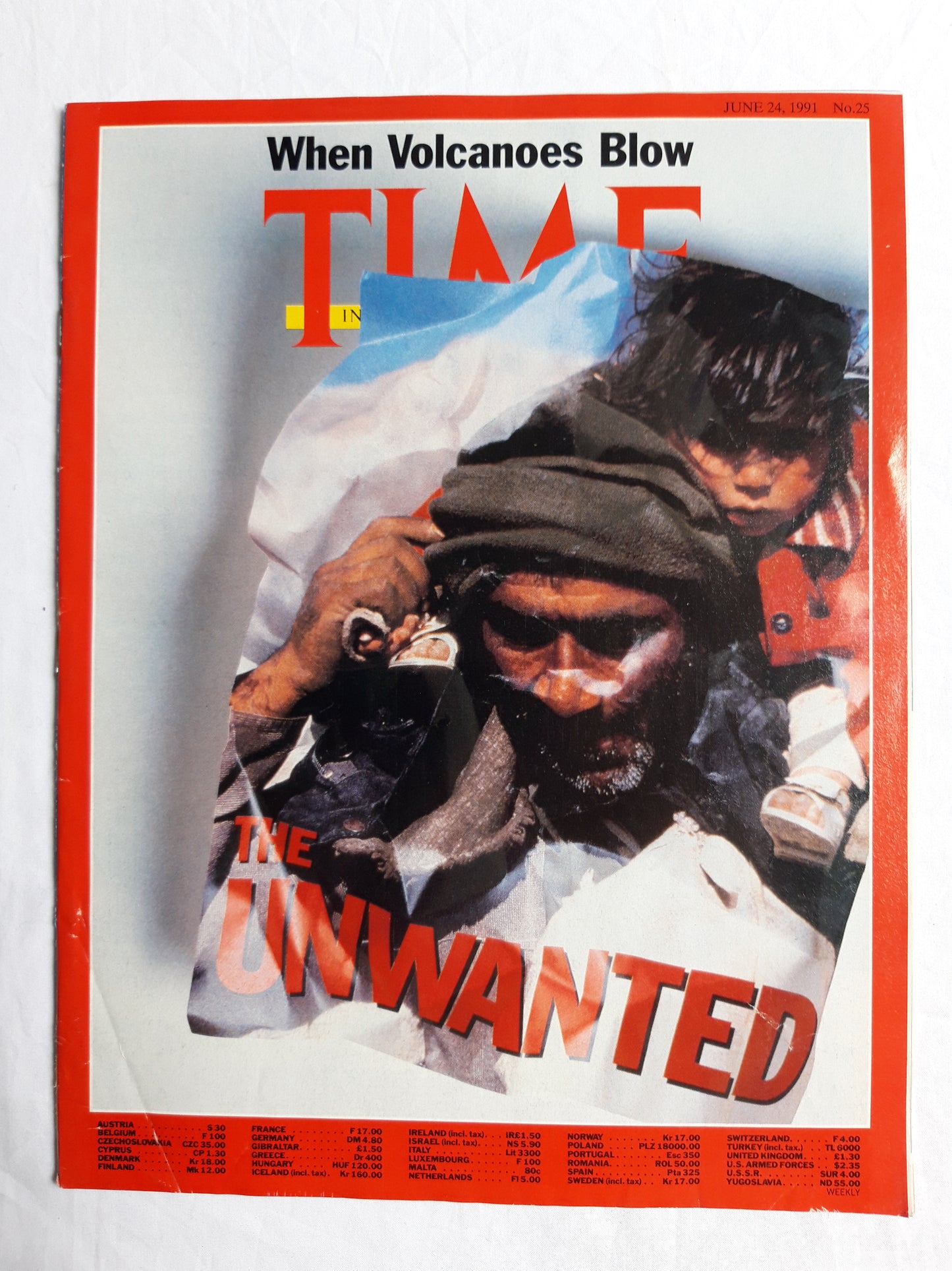 Time magazine The unwanted When Volcanoes Blow 24.06.1991 24th June 24. Juni 1991 No. 25