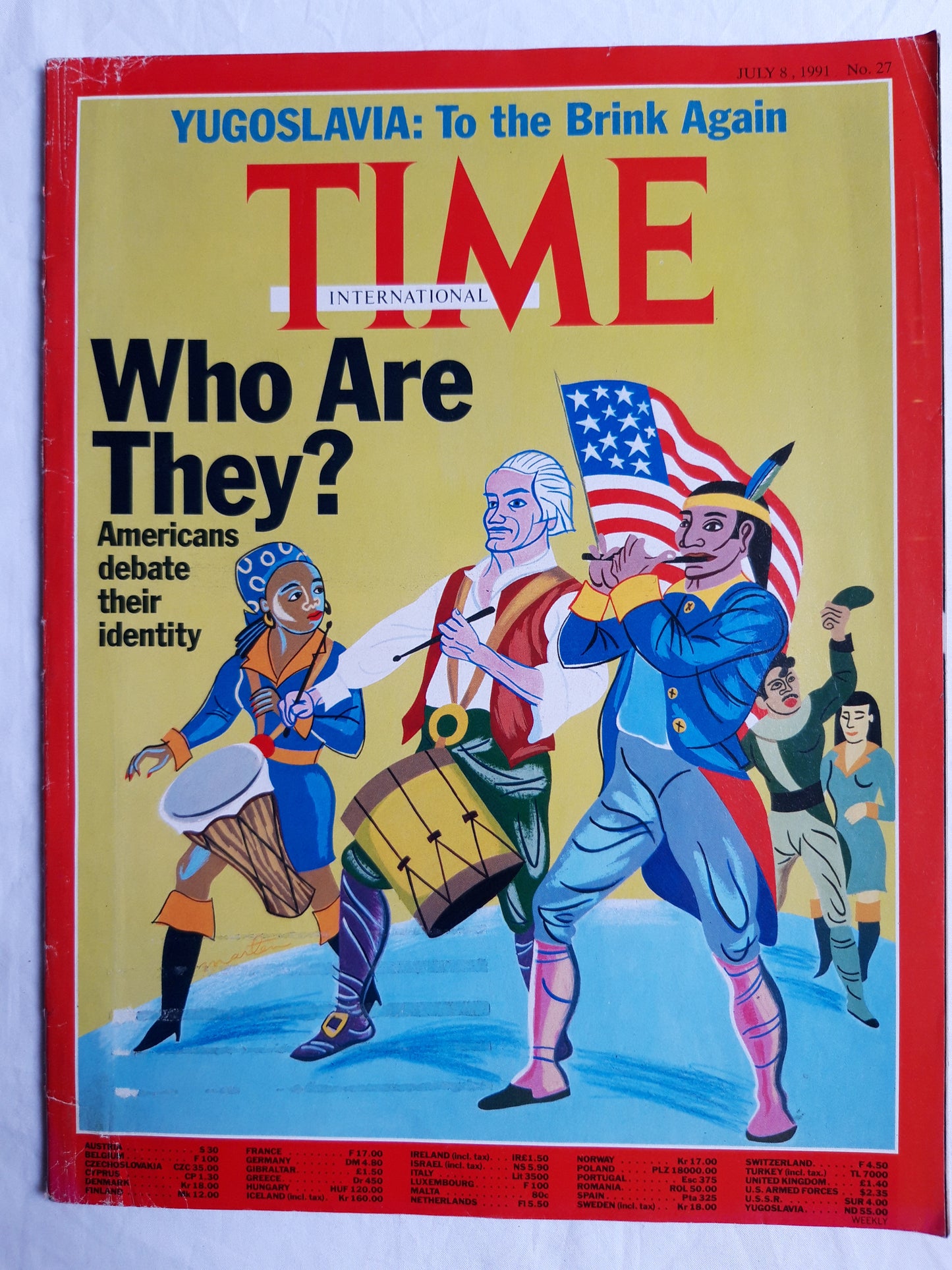 Time magazine Who Are They? Americans debate their identity Yugoslavia: To the Brink Again 08.07.1991 08th July 1991 08. Juli 1991 No. 27