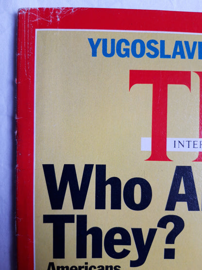 Time magazine Who Are They? Americans debate their identity Yugoslavia: To the Brink Again 08.07.1991 08th July 1991 08. Juli 1991 No. 27