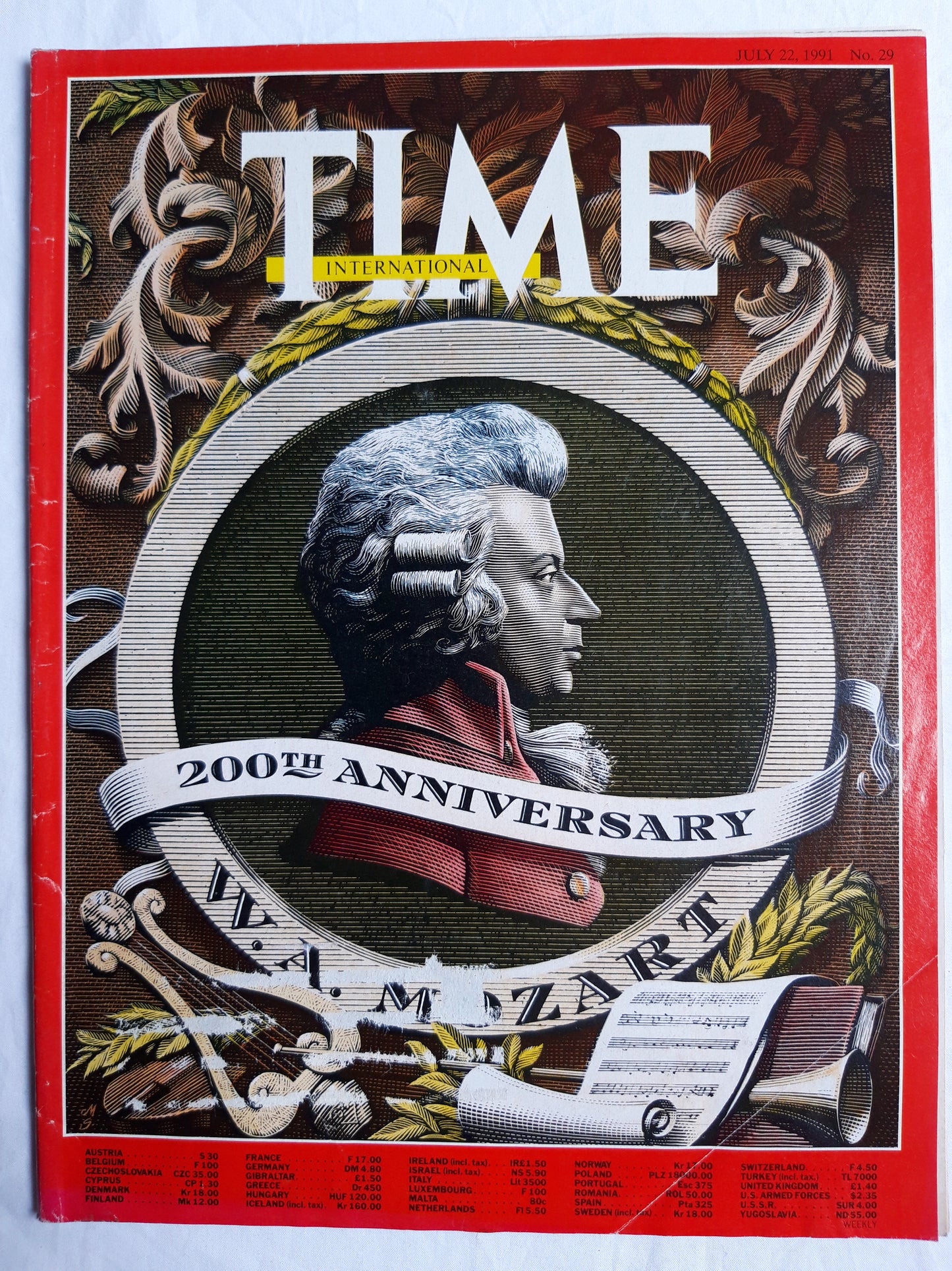 Time magazine 200th Anniversary W. A. Mozart 22.07.1991 22nd July 22. Juli 1991 No. 29