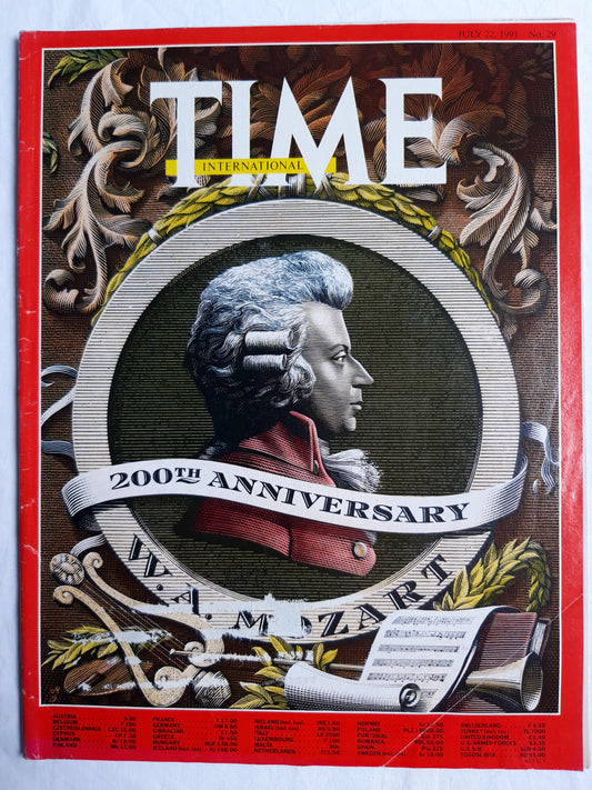 Time magazine 200th Anniversary W. A. Mozart 22.07.1991 22nd July 22. Juli 1991 No. 29