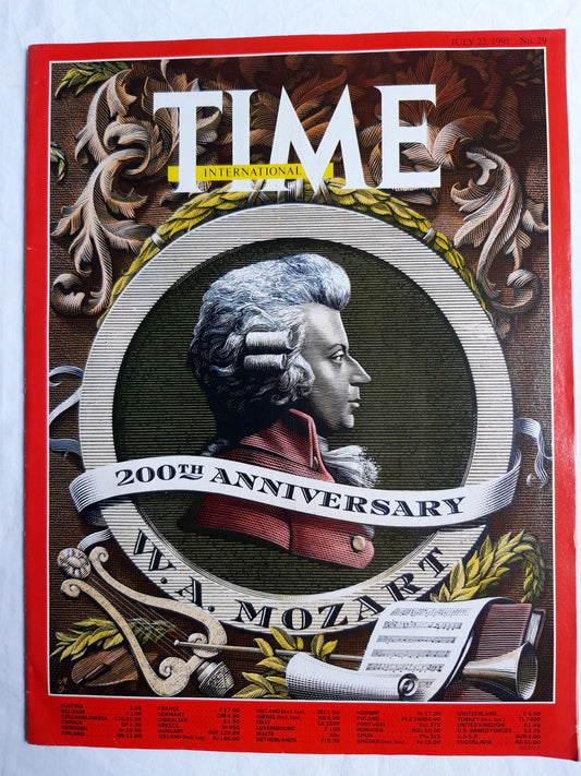 Time magazine 200th Anniversary W. A. Mozart 22.07.1991 22nd July 22. Juli 1991 No. 29