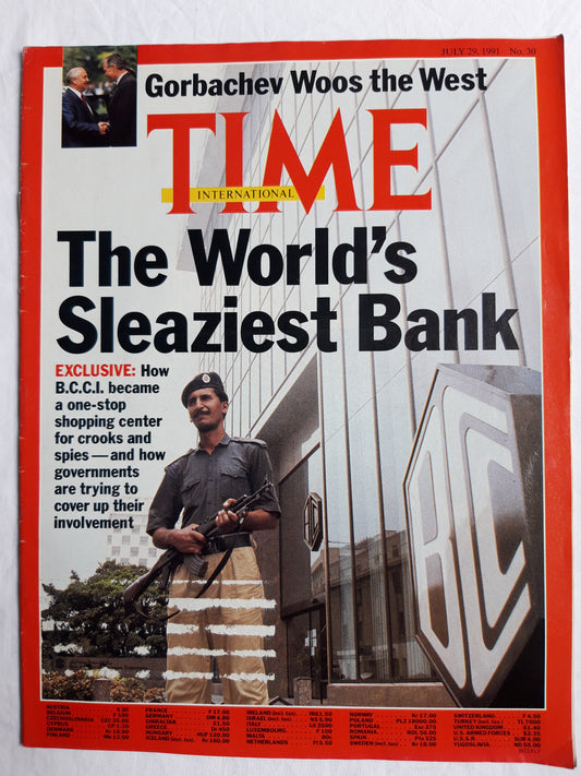 Time magazine Michail Gorbachev Woos the West The World`s Sleaziest Bank 29.07.1991 29th July 29. Juli 1991 No. 30