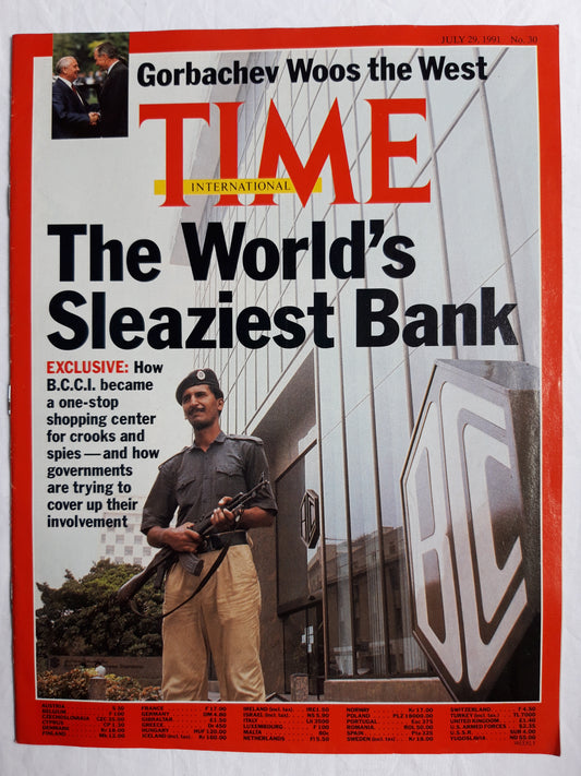 Time magazine Michail Gorbachev Woos the West The World`s Sleaziest Bank 29.07.1991 29th July 29. Juli 1991 No. 30