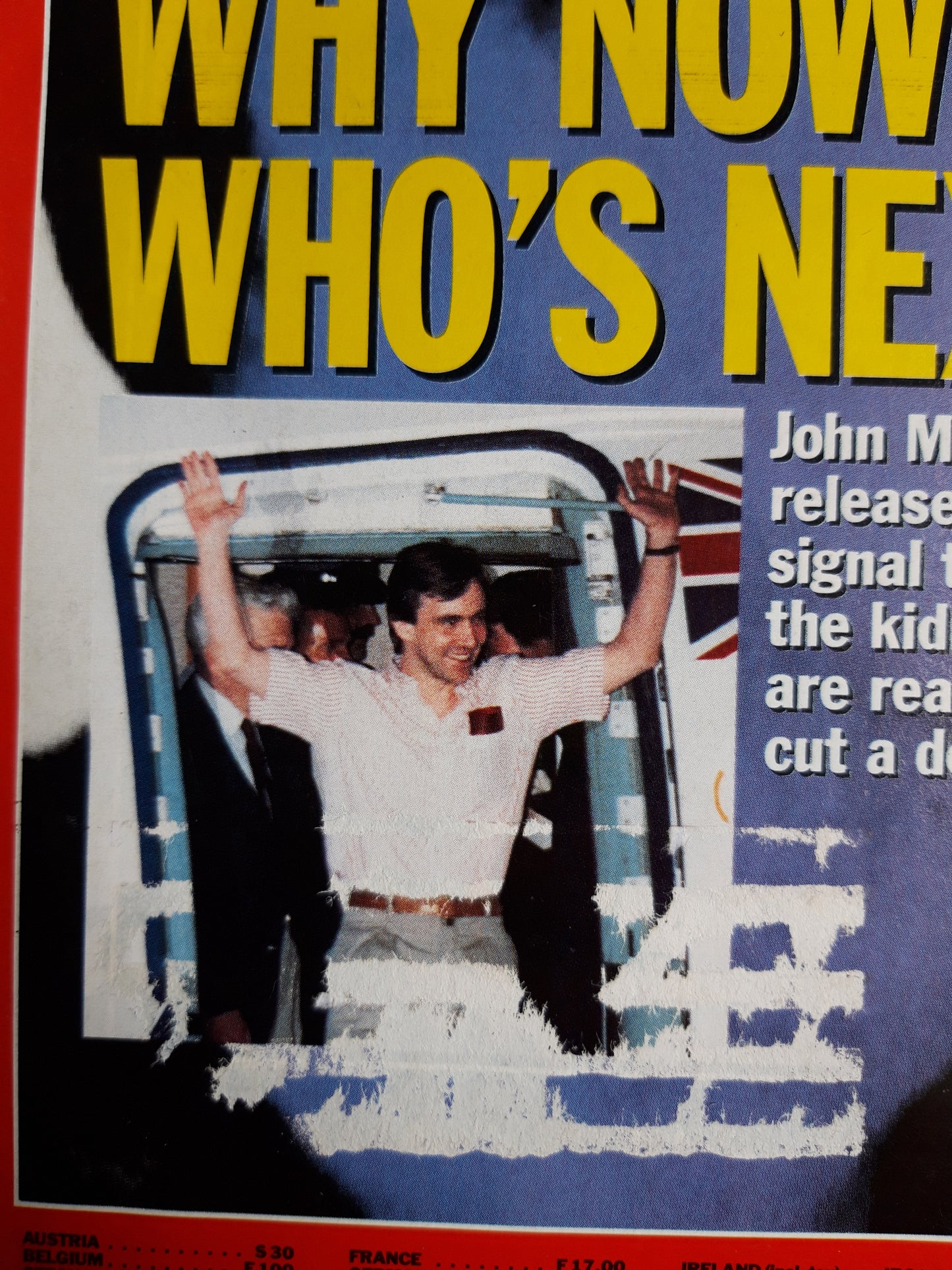 Time magazine Hostages Why now? Who`s next? John McCarthy`s Terry Anderson The World`s Endangered Food Supply 19.08.1991 19th August 19. August 1991 No.33