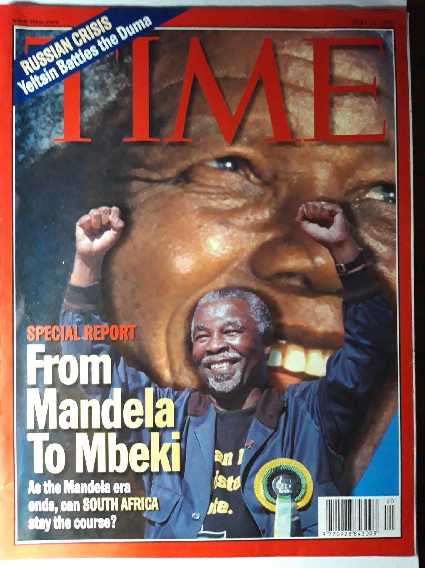Time magazine Special report From Mandela To Mbeki South Africa Russian crisis Boris Yeltsin Battles the Duma 24.05.1999 Mai 1999