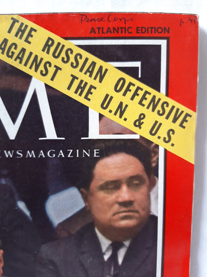 Time magazine Soviet Delegate Valerian Zorin Russian Offensive against The U.N. & U.S. 24.02.1961
