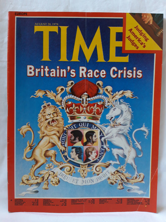 Time magazine Britain's Race Crisis 20.08.1979 August 1979 Dieu et mon droit