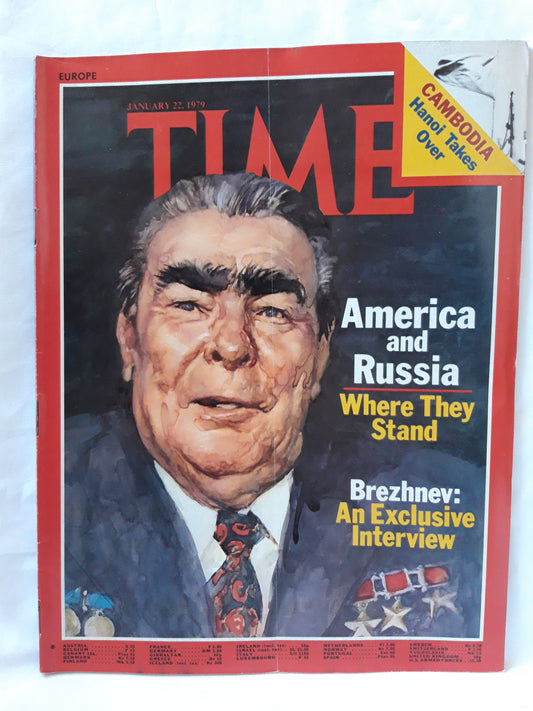Time magazine America and Russia Leonid Brezhnev Cambodia 22.01.1979 Januar 1979