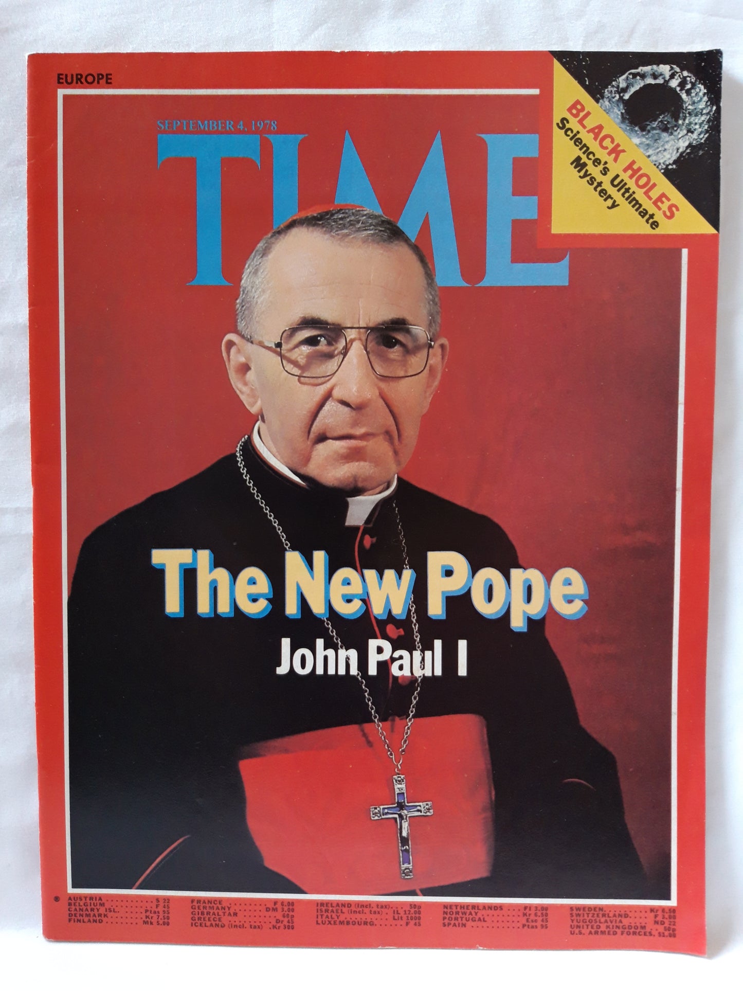 Time magazine The New Pope John Paul I Black Holes 04.09.1978  September 1978