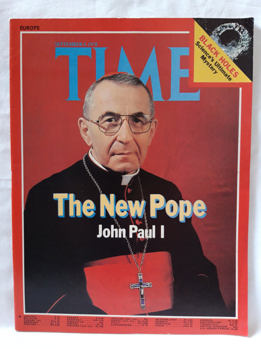 Time magazine The New Pope John Paul I Black Holes 04.09.1978  September 1978