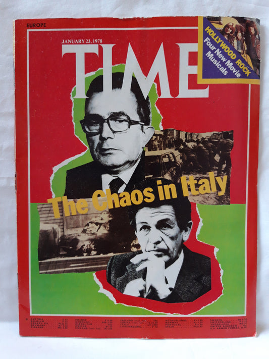 Time magazine The Chaos in Italy Hollywood Rock Movie Musicals 23.01.1978 Januar 1978