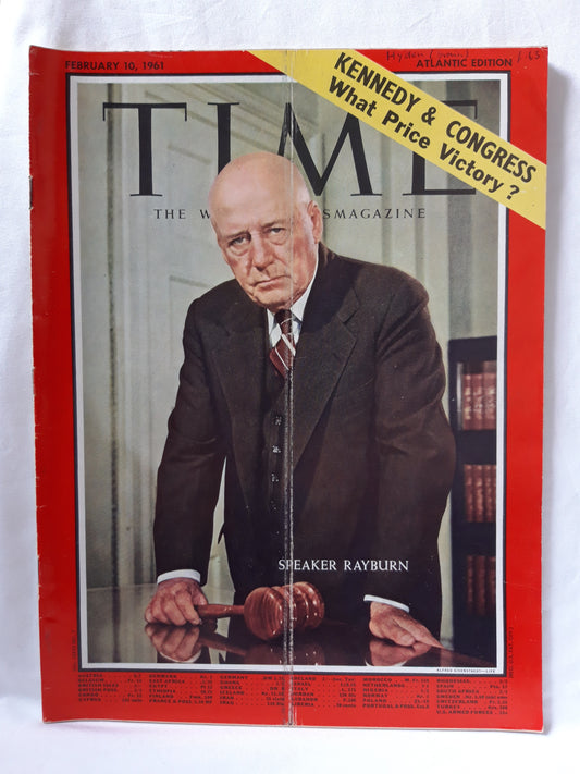 Time magazine Speaker Rayburn Kennedy&Congress What Price Victory? 10.02.1961 Februar 1961