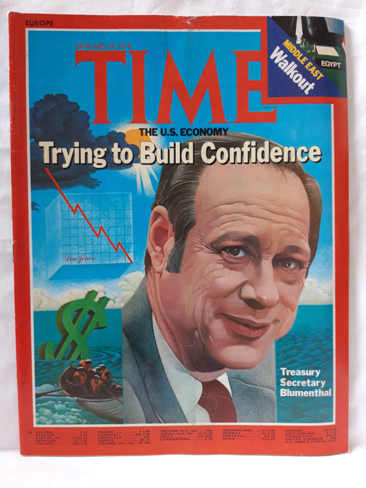 Time magazine Trying to Build Confidence Treasury Secretary Blumenthal 30.01.1978 Januar 1978