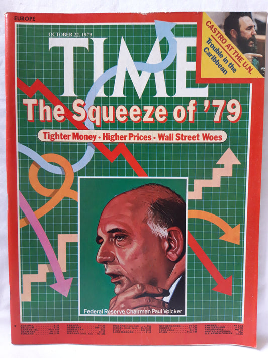 Time magazine The Squeeze of '79 Tighter Money Wall Higher Prices Street Woes Fidel Castro Caribbean 22.10.1979