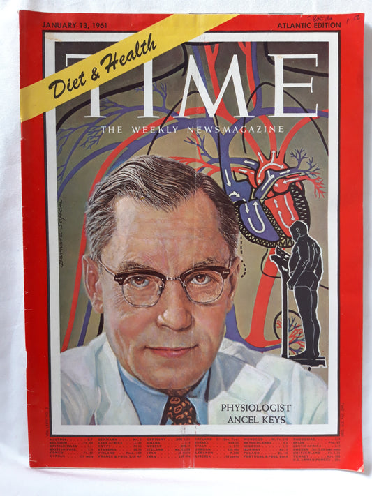 Time magazine Physiologist Ancel Keys Diet&Health 13.01.1961 Januar 1961