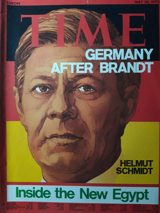Time magazine Germany after Brandt Helmut Schmidt 20.05.1974 Mai 1974