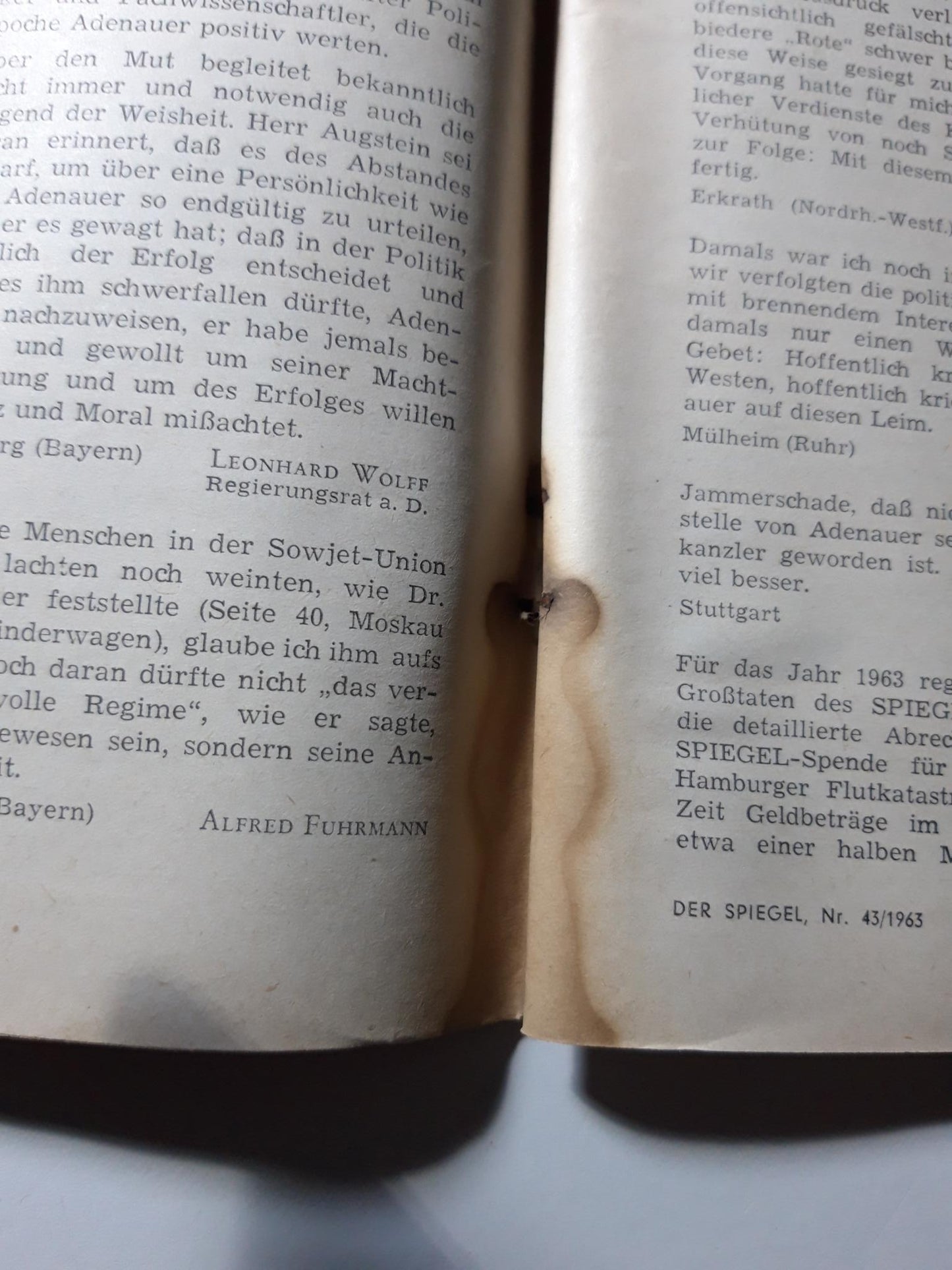 Der Spiegel Panorama Geschichte einer Affäre Rüdiger Proske 23.10.1963 Oktober October 1963