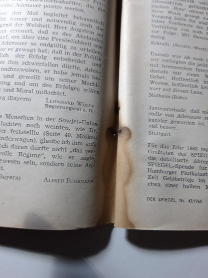 Der Spiegel Panorama Geschichte einer Affäre Rüdiger Proske 23.10.1963 Oktober October 1963