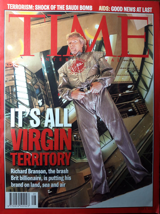 Time magazine It`s all Virgin Territory Richard Branson Brit billionaire 08.07.1996 July Juli 1996
