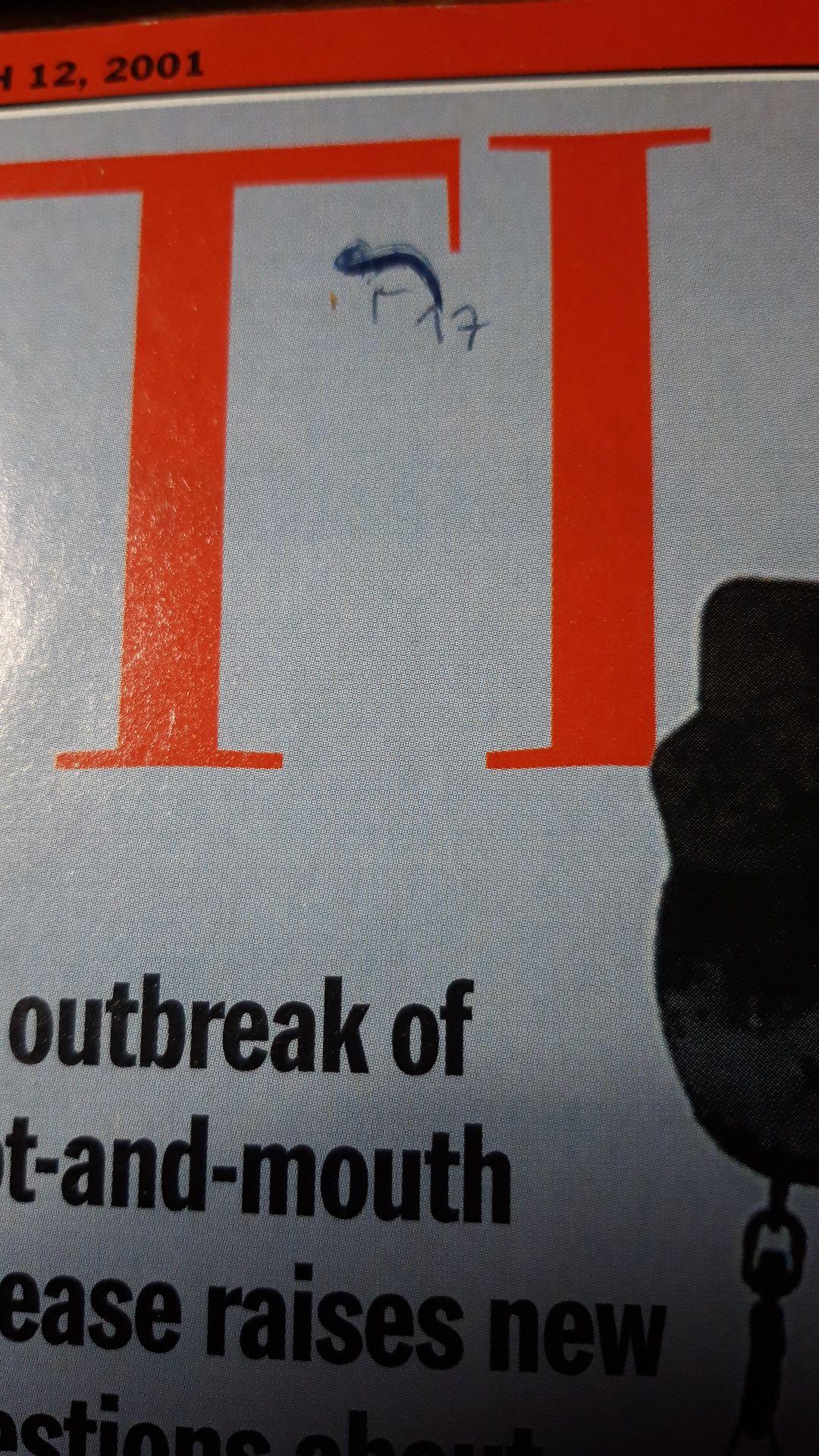 Time magazine Dead of the Farm An outbreak of foot-and-mouth disease raises new questions about Europe`s food 12.03.2001 March März 12.03.2001