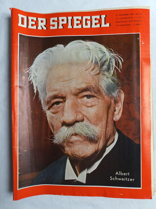 Der Spiegel Albert Schweitzer Magazine Zeitschrift 21.12.1960 21. Dezember 1960 21st December 1960 Nr. 52