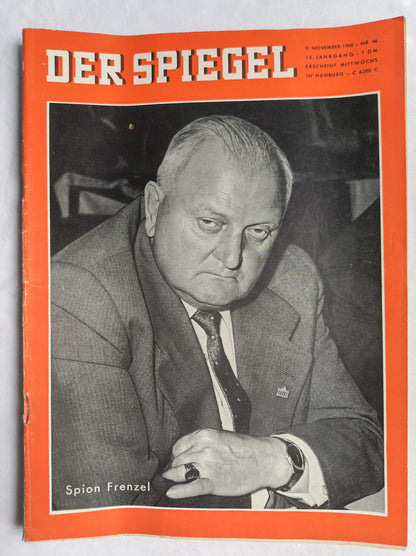 Zeitschrift Magazine Der Spiegel Spion Frenzel 09.11.1960 9th November 1960 Nr. 46