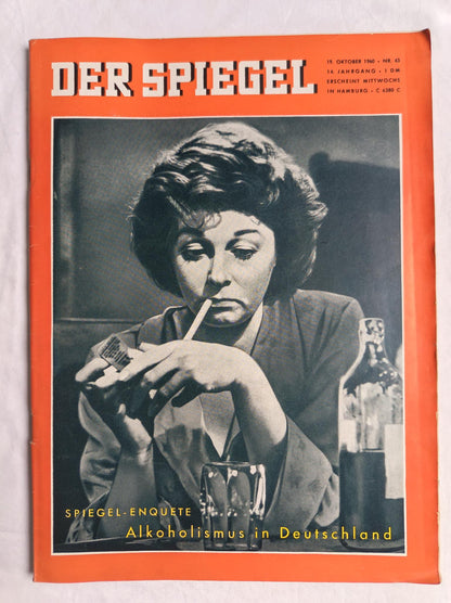 Der Spiegel Spiegel-Enquete Alkoholismus in Deutschland 19.10.1960 Nr. 43 19. 19th Oktober October 1960
