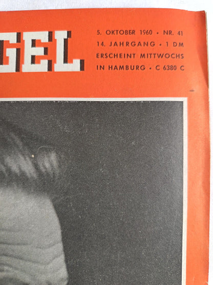 Der Spiegel Uno-Chef Hammarskjöld 05.10.1960 Nr. 41 05. 05th Oktober October 1960