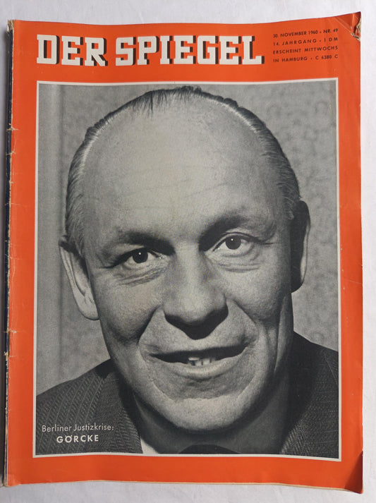 Der Spiegel Berliner Justizkrise: Görcke 30.11.1960 Nr. 49 30. 30. November 1960