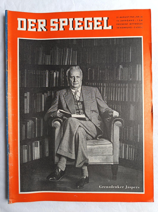 Der Spiegel Grenzdenker Jaspers 31.08.1960 Nr. 36 31. August 1960