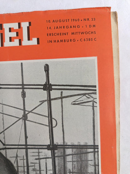 Der Spiegel Fernseh-Treuhändler Schäffer Neue Artikelserie: Sartre über Castro 10.08.1960 Nr. 33 10. 10th August 1960