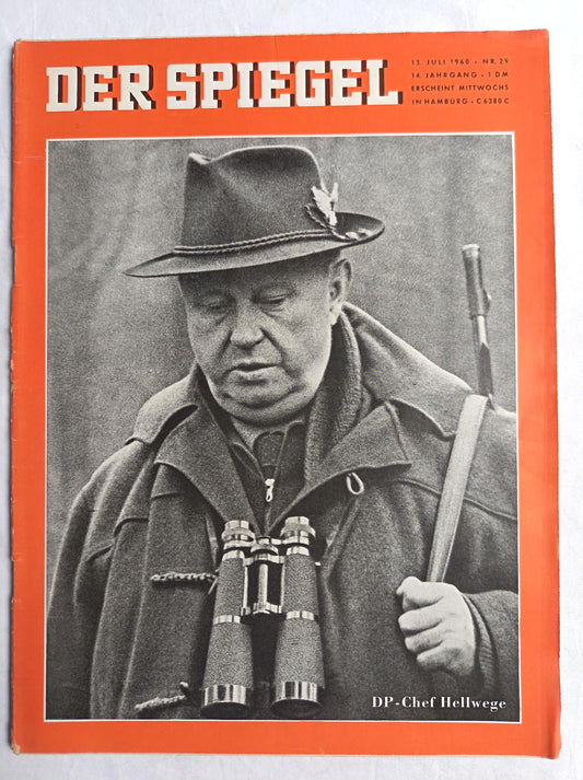 Der Spiegel DP - Chef Heinrich Hellwege 13.07.1960 Nr. 29 13th 13. Juli JUly 1960