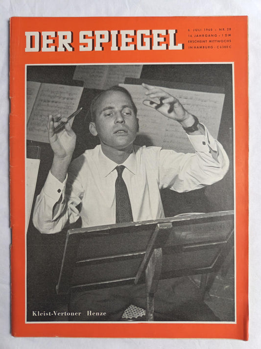 Der Spiegel Kleist-Vertoner Henze 06.07.1960 Nr. 28 6th 6. Juli JUly 1960